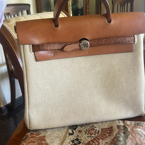 Hermes Tan and Cream Herbag Backpack - Picture 4 of 9